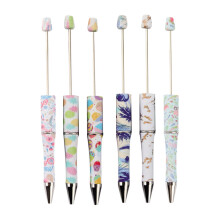 6x Assorted Colors Bead Pens DIY Beadable Pens for Classroom Draw Exam
