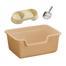 Open Kitty Litter Pan Cat Potty Box Easy to Move Large Kitten Litter T