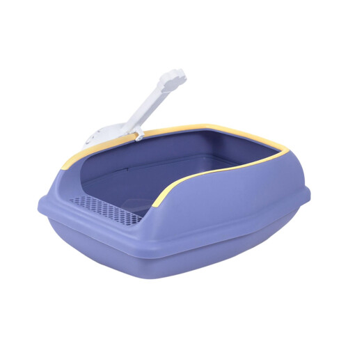 Open Top Cat Litter Box Compact Cat Sand Box Easy to Clean Durable for
