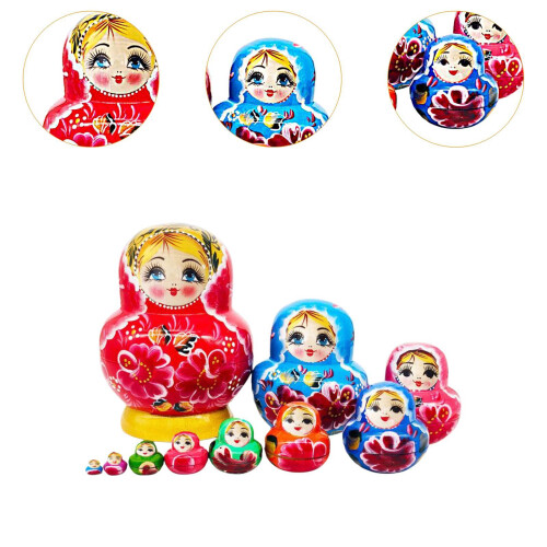 10 Layer Wooden Russian Nesting Doll Stackable for Birthday Gift Table 2