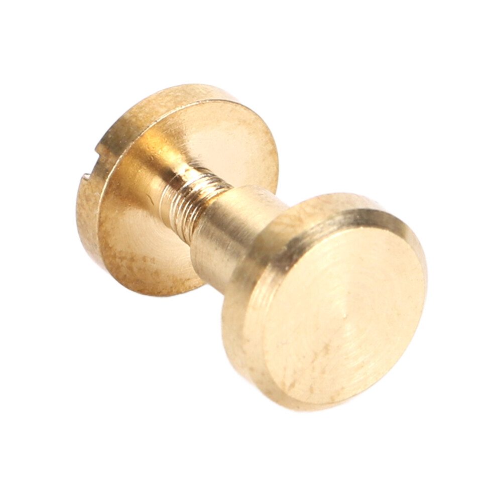 50Pcs Brass Flat Head Rivets & Screws Set For Leather & Bookbinding, 8X6mm 4961385655086