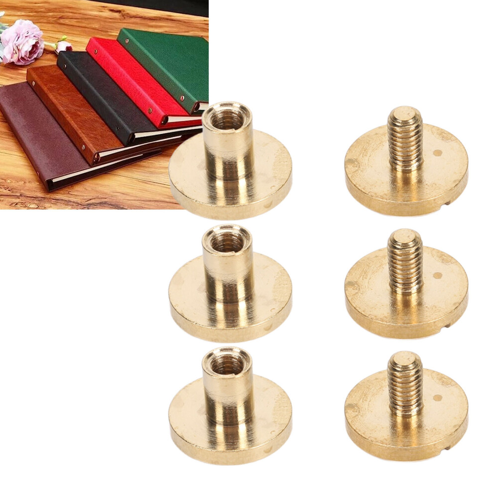 Diy Leather Bookbinding Rivets 50 Pack Flat Head Round Slot Rivets 10X4mm 8731391117245