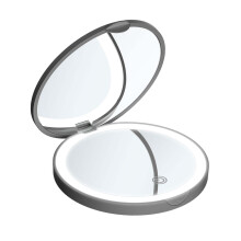Lighted Travel Mirror Pocket Mirror for Purse Handbag Women Girls Blac