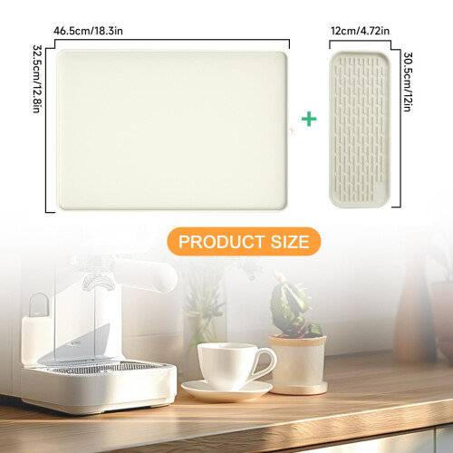 Silicone Coffee Mat Set Silicone Detachable for Under Coffee Maker Dis 1