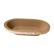 Oval Cardboard Cat Scratcher Bed Bowl Cat Lounge Bed for Furniture Pro