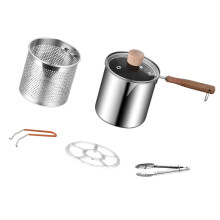 Fryer Pan French Fries Cooker with Lid Home Mini Pot Milk Pan Deep Fry