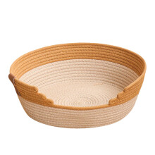 Cotton Rope Woven Cat Bed Basket Wear Resistant Pet Supplies for Indoo