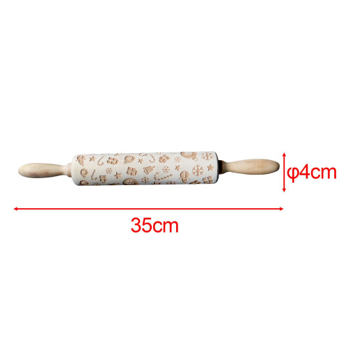 Embossing Rolling Pin Xmas Embossed Rolling Pin for Baking Dough Pastr 1