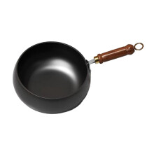 Nonstick Wok No Coating Wooden Handle Chinese Wok for Home Restaurant