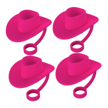 4 Pieces Straw Covers Cap Funny Silicone Straw Dust Cap for Picnic Hou