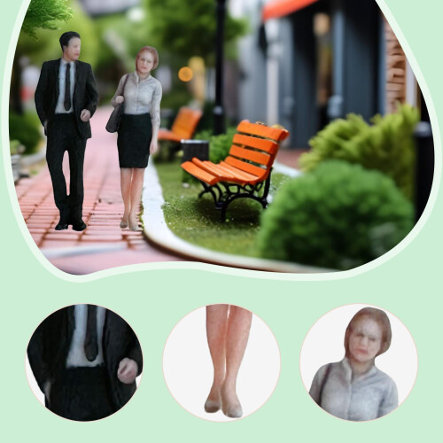 1/64 Scale People Figures Resin Standing People Figurines Desktop Deco 2