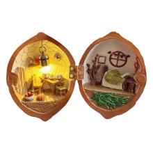 Resin Miniature Dollhouse Gift Innovative Decorative Tiny World Walnut