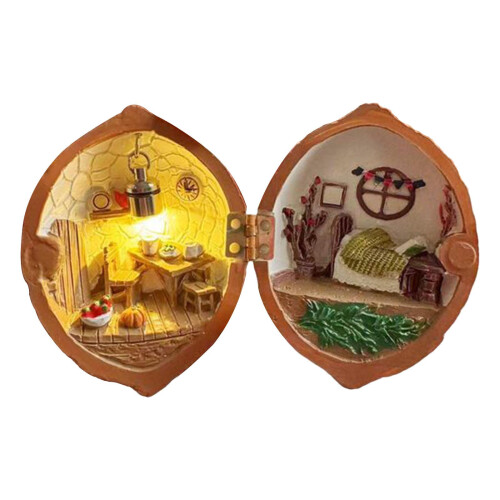 Resin Miniature Dollhouse Gift Innovative Decorative Tiny World Walnut