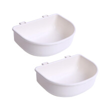 2Pcs Pet Kennel Cage Bowls Slow Feeding for Chinchillas Rabbit Small A
