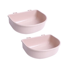 2Pcs Pet Kennel Cage Bowls Slow Feeding for Chinchillas Rabbit Small A