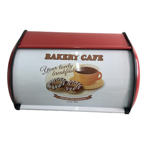 Roll Top Bread Bin Multipurpose Metal Bread Box for Kitchen Entrance C