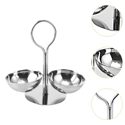 Snack Serving Bowl Snack Stand with Bowls for Condiments Dessert Side 2