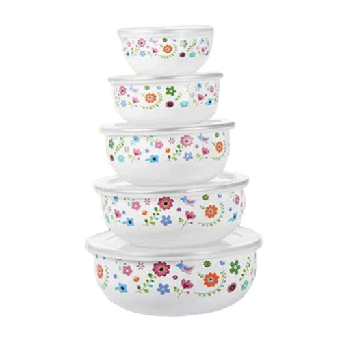 5x Mixing Bowl Set Kitchen Multipurpose with Lids for Cakes Baking Sna