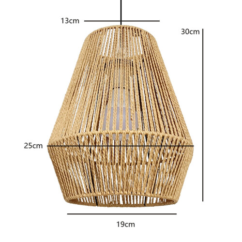 Rope Woven Hanging Lamp Shade Light Shade Retro Rustic Ceiling Lantern 1