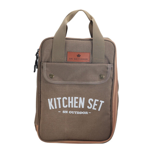 Camping Utensils Organizer Portable Cookware Bag for Backpacking BBQ K