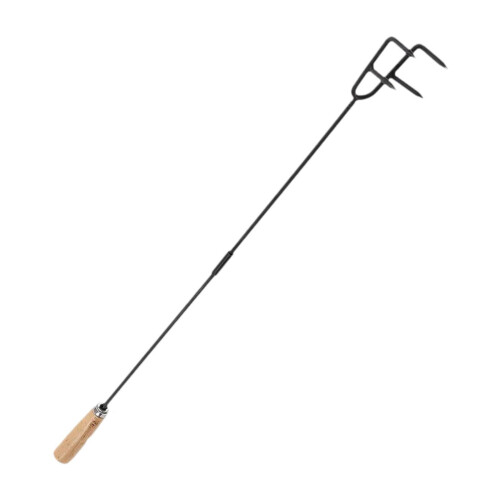 Dust Removal Hook Wooden Handle Wrought Iron for Fire Pits Fireplace C