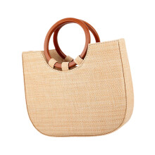 Woven Tote Bag Lightweight Summer Beach Handbag for Dating Makeups Cel