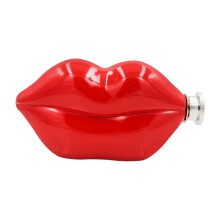 Lip Shaped Flask 5oz Flask Stainless Steel Flask for Outdoor BBQ Backp