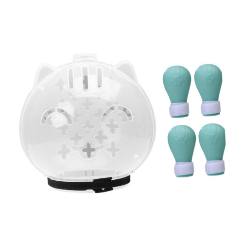Cat Muzzle Multifunctional Pet Tools with Foot Pads for Home Grooming