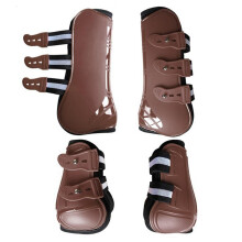 Horse Pu Shell Neoprene Lined Front/Rear Leg Boots Sets Front+Rear Bro
