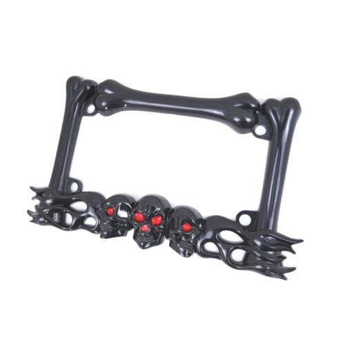 Skull Decor Motorcycle License Plate Frame Simple Assembly Accessory 2