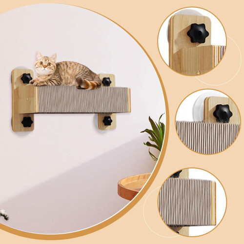 Cat Wall Step Space Saving Wall Scratching Post for Rest Stretch Grind 2