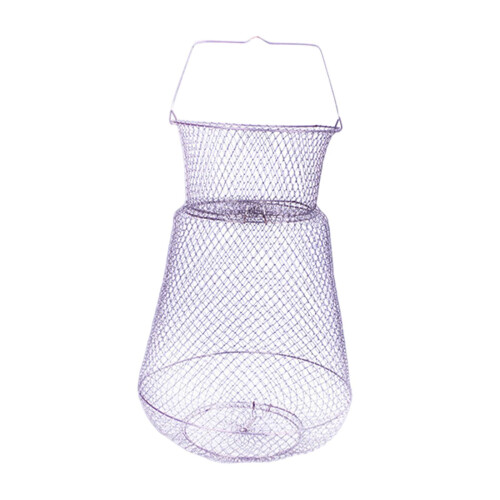 Wire Fish Basket Storage Cage Folding Protective Convenient Fishing Ne