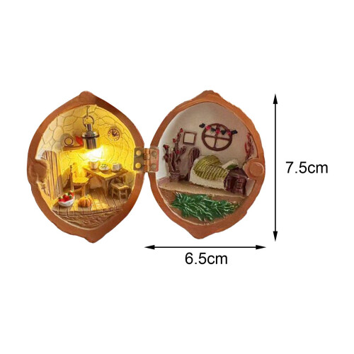 Resin Miniature Dollhouse Gift Innovative Decorative Tiny World Walnut 1