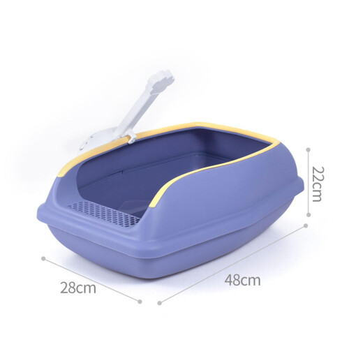 Open Top Cat Litter Box Compact Cat Sand Box Easy to Clean Durable for 1