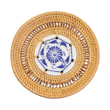 Round Woven Placemat Non Slip Rattan Placemat for Holiday Dinner Dinin