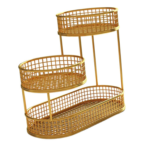 Fruit Basket Bowl Container Wrought Iron Fruit Stand Vegetables Storag