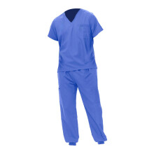 Uniform Scrub Set for Men Top and Pants V Neck Soft Workwear for Cosme