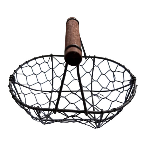 Wire Egg Basket Retro Rustic Iron Storage Basket for Farmhouse Tableto