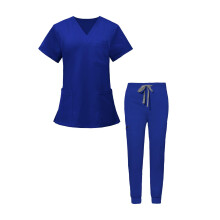 Women Uniforms Scrub Set Nurse Top and Pants V Neck for Cosmetology Pe