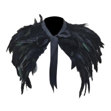 Feather Cape Gothic Halloween Shrug Wrap for Carnival Fancy Dress Part