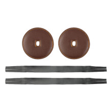 2 Pieces Leather Straps with Pads Repairing PU Leather Musical Cymbal