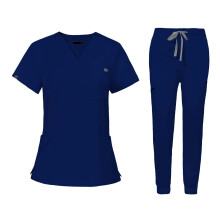 Nursing Uniforms Scrub Set Nurse Top and Pants for Cosmetology Pet Gro