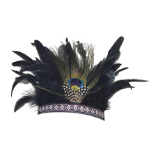 Feather Headdress Indian Hat Headband for Burlesque Carnival Costume C