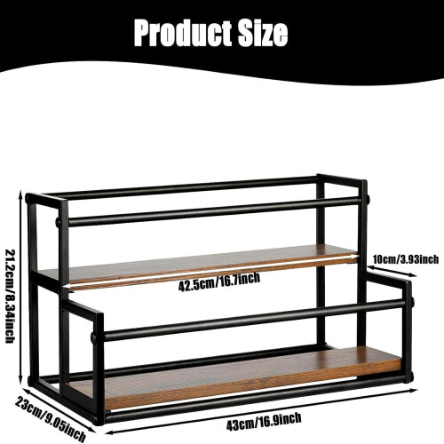 Coffee Syrup Display Rack 2 Tier Wine Rack for Countertop Coffee Bar K 1
