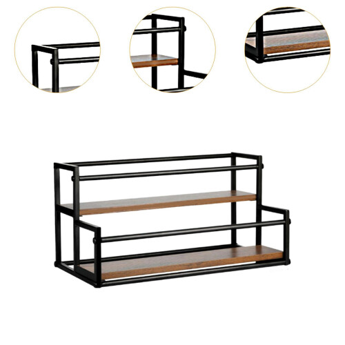 Coffee Syrup Display Rack 2 Tier Wine Rack for Countertop Coffee Bar K 2