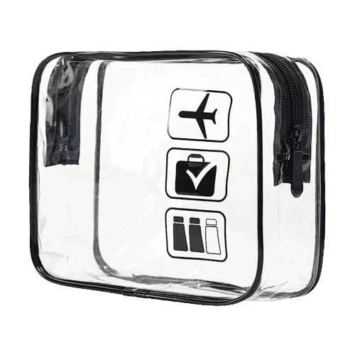 Clear Makeup Bag Bag for Essentials Traveling Bathroom Black