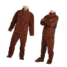 Leather Welding Jacket Pants Suit for Men Workshop Supplies Welding Cl