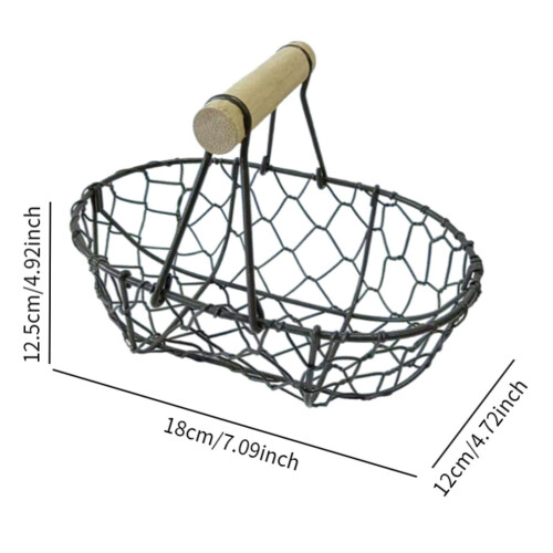 Wire Egg Basket Retro Rustic Iron Storage Basket for Farmhouse Tableto 1
