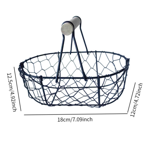 Wire Egg Basket Retro Rustic Iron Storage Basket for Farmhouse Tableto 1