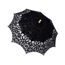 Lace Parasol Umbrella Decorative Stick Umbrella for Tea Party Wedding